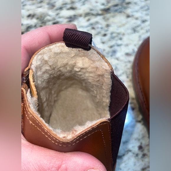 NWT Next little boy leather boots with fuzzy lining size USA 10 (kid) - Picture 9 of 10